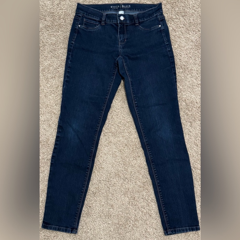 White House Black Market Dark Wash Blue Jeans Size Small Skinny Jeans Denim